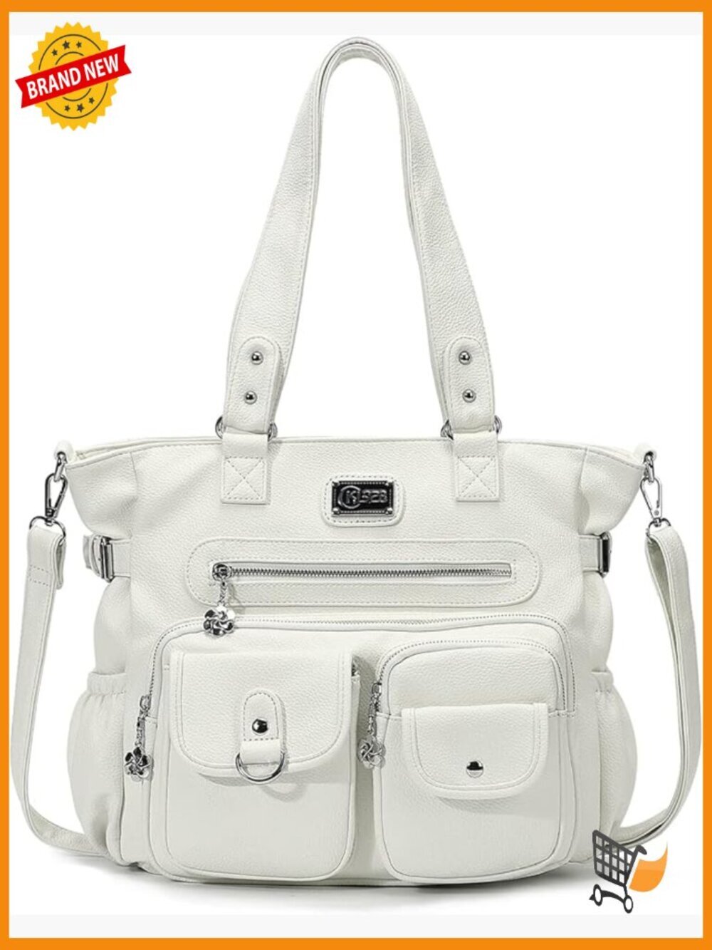 Large Hobo Tote Shoulder Bag Vegan Leather Handbag Purse with Detachable Strap